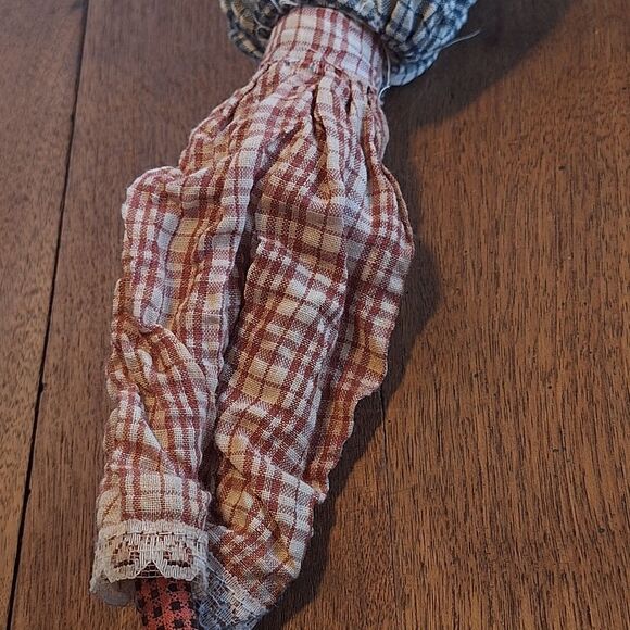 VTG Crazy Mountain Imports Folk Art Cloth Doll 21” Female Red Hat Plaid Shoes - Picture 14 of 16